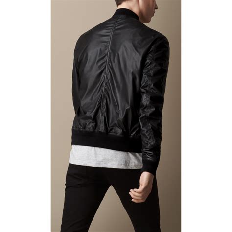 burberry brit nappa leather bomber jacket|BURBERRY Leather bomber jacket .